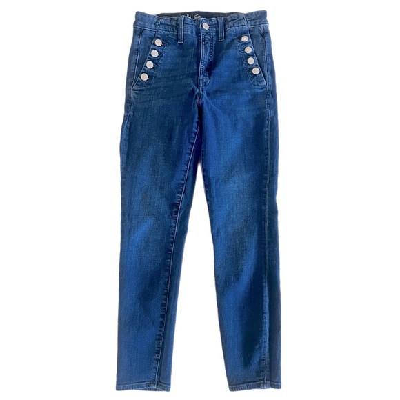 Gap High Rise Universal Legging Sailor Style in Medium Wash Size 4/27 - Picture 2 of 4